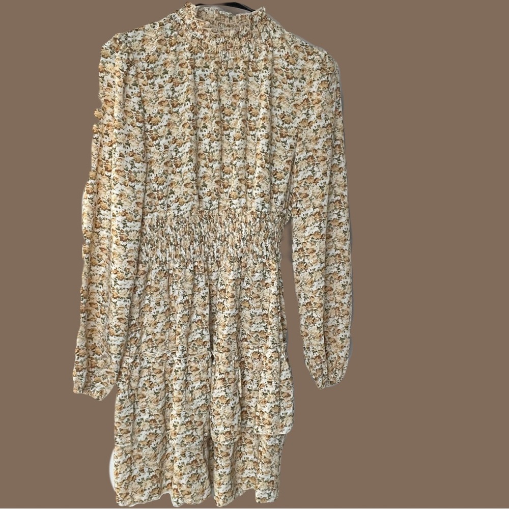 Floral Long Sleeve Mini Dress